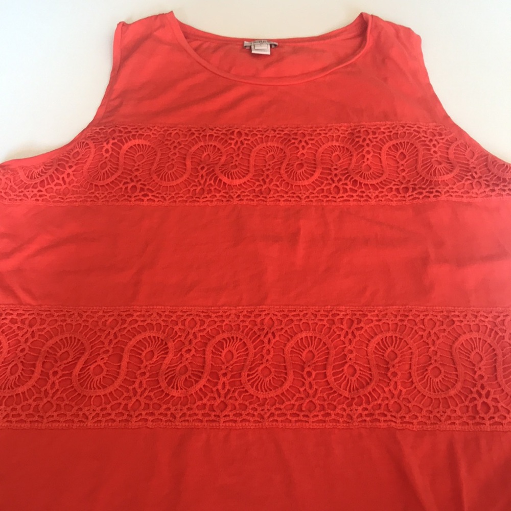 jJ.Crew sleeveless 100% Cotton top with Lace-L